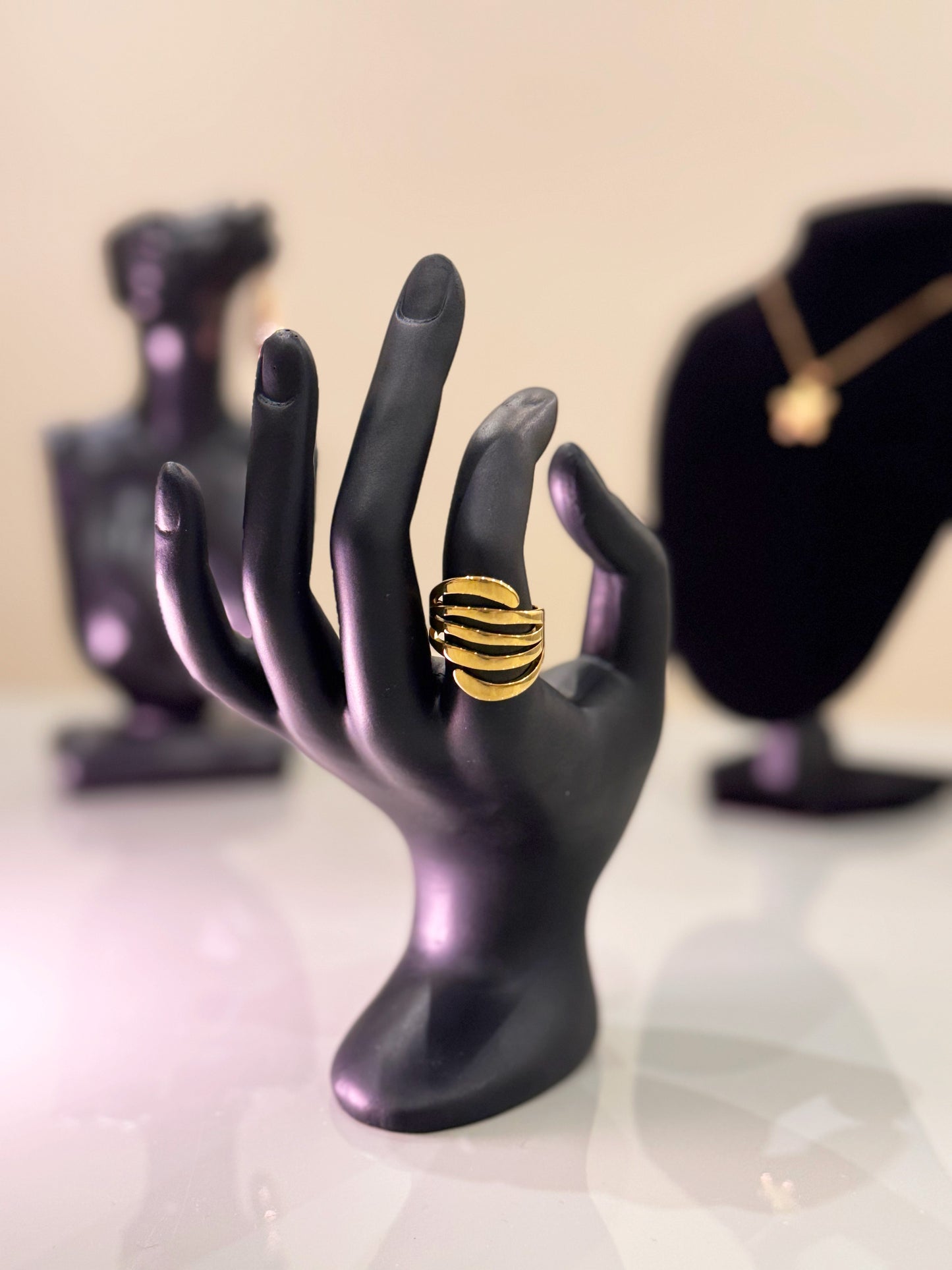 Open Cage Gold Ring