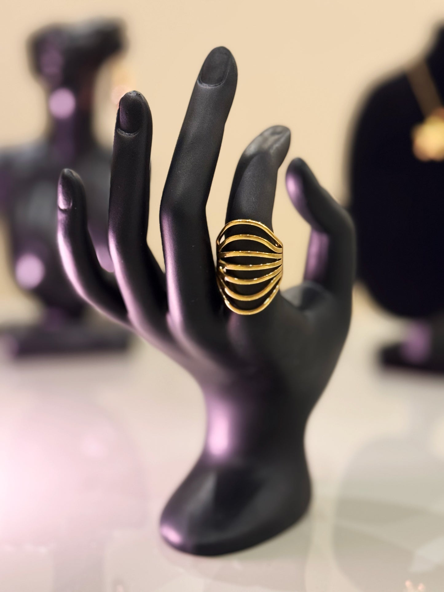 Bold Stripes Gold Ring