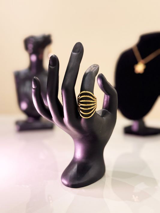 Bold Stripes Gold Ring