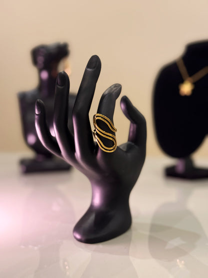 Wave Curve Gold Ring